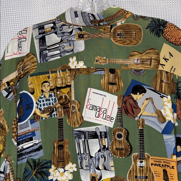 Rare Collectible Reyn Spooner Aloha Shirt KAMAKA Ukelele Rayon Pocket Size XL - Picture 11 of 11